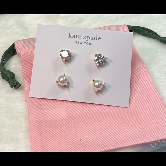 NWT KATE SPADE RISE & SHINE SET OF TWO 2 EARRINGS STUD - Picture 4 of 7